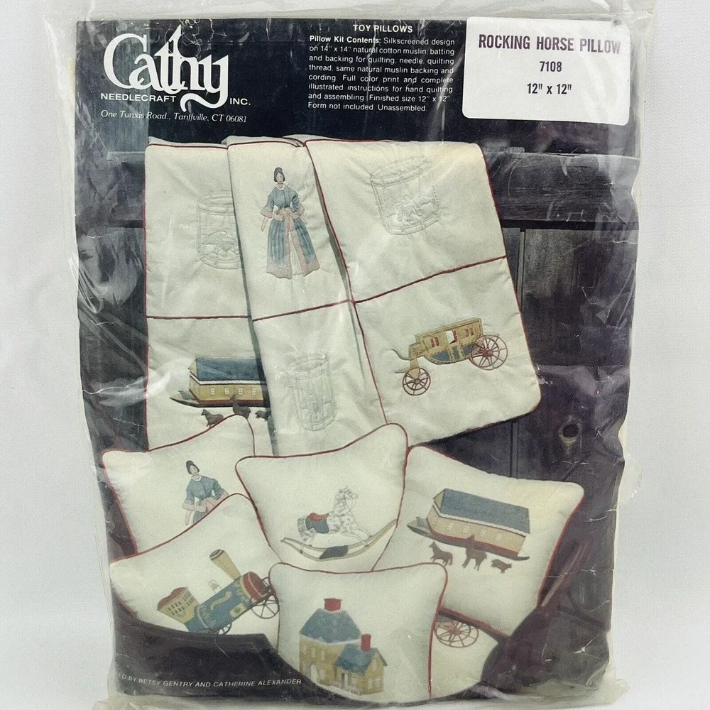 Cathy Needlecraft #7108 Rocking Horse Quilted Pillow Kit‎ 12x12 Toy Pillows